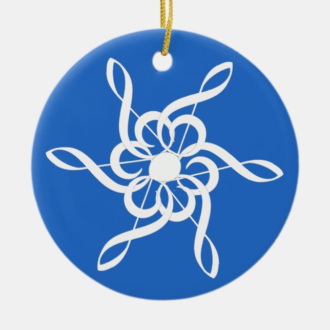Treble Clef Snowflake Ornement musical (Devant)