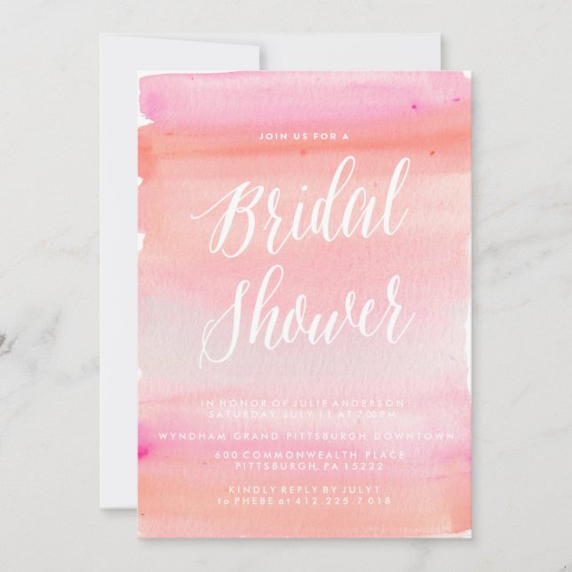 TREDNY WATERCOLOR BRIDAL DOUCHE invitation (Devant)
