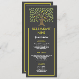 Tree Bird, Menu Slimline Du Restaurant
