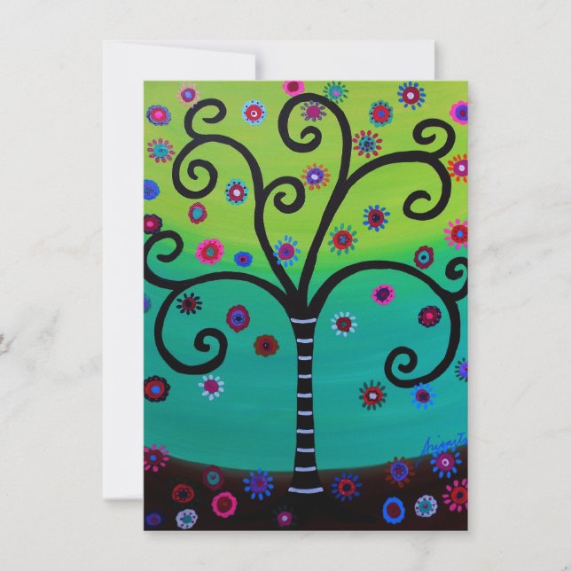 Tree of Life Bar Bat Mitzvah Invitations (Devant)
