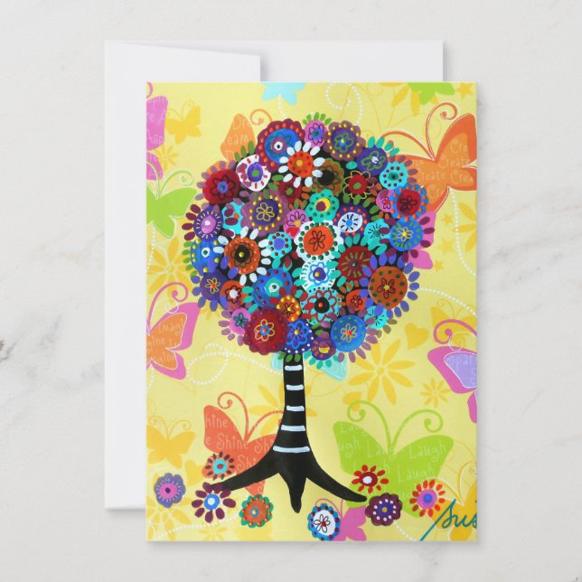Tree of Life Bar Bat Mitzvah Invitations (Devant)