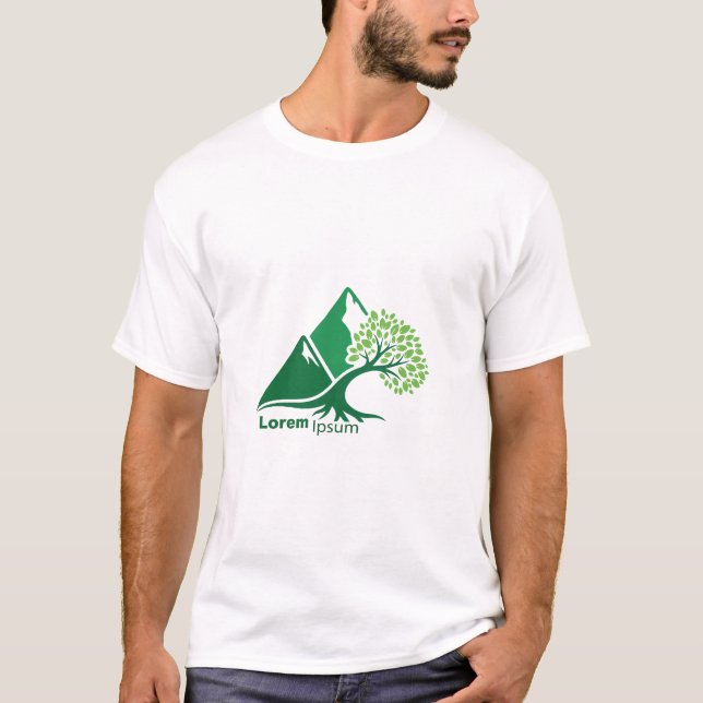 Tree on Mountain Nature Growth Minimalist T-Shirt (Devant)