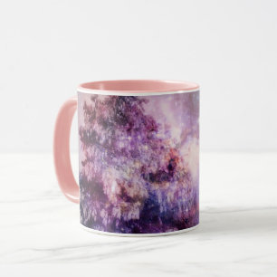 Tree Winter Wonderland Pink Purple Art Mug Cup