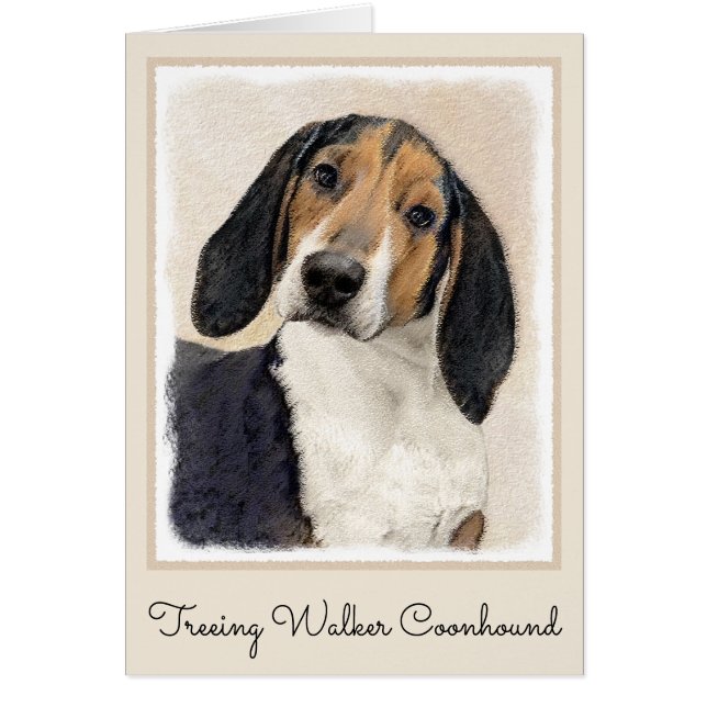 Treeing Walker Coonhound Peinture - Art original (Devant)
