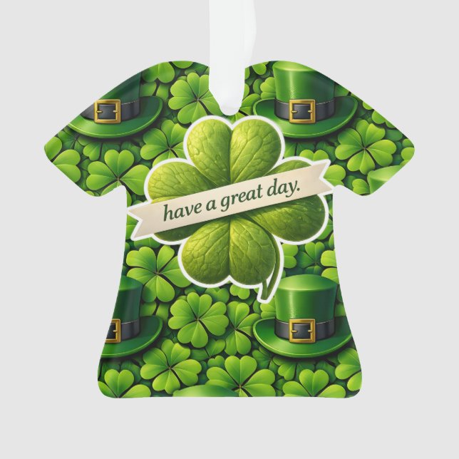 Trèfle à quatre feuilles Saint Patrick bonne journ (devant)