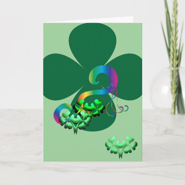Trèfle chanceux Carte Saint-Patrick irlandais (Devant)