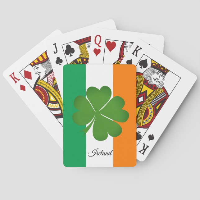 Trèfle, Drapeau Irlandais, Cartes à Jouer Jeux d'I (dos)