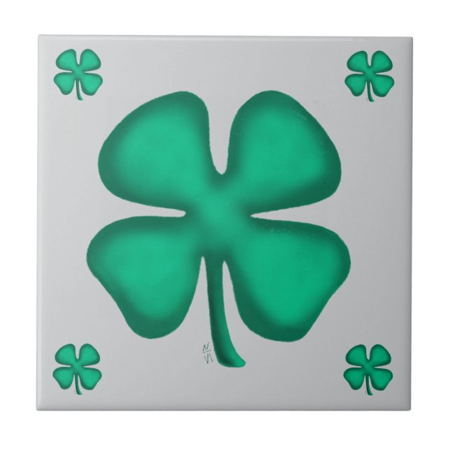 Trèfle irlandais Lucky 4 feuilles 5 petit carreau  (Devant)