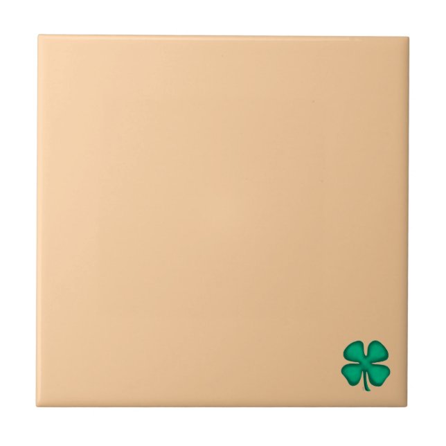 Trèfle irlandais Lucky 4 Leaf petit carreau brun c (Devant)