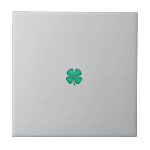 Trèfle irlandais Lucky 4 Leaf petit carreau gris