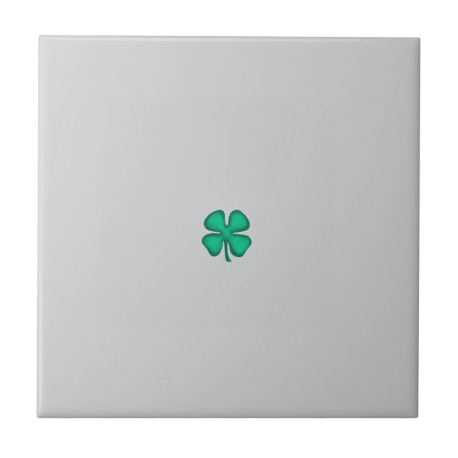 Trèfle irlandais Lucky 4 Leaf petit carreau gris (Devant)