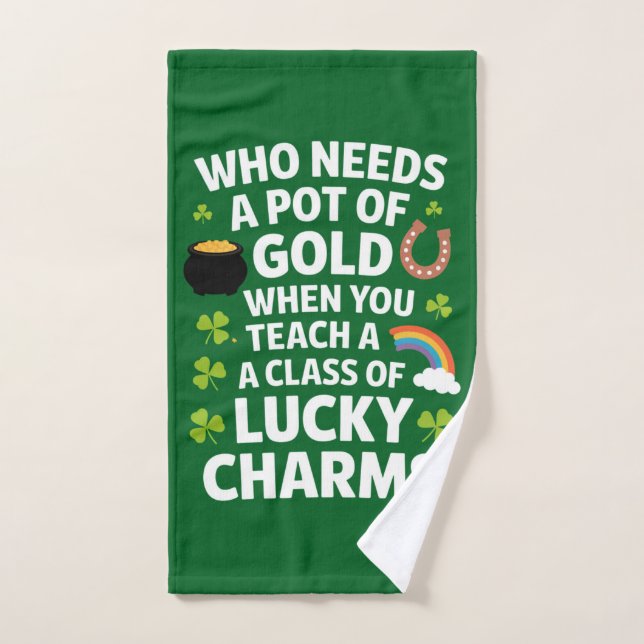 Trèfle Porte-Bonheur Enseignant St Patrick Irlanda (Serviette à main)