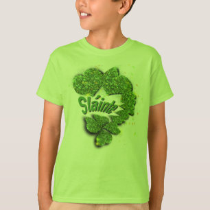 Trèfles verts   T-Shirt scintillant cœurs ShainteT