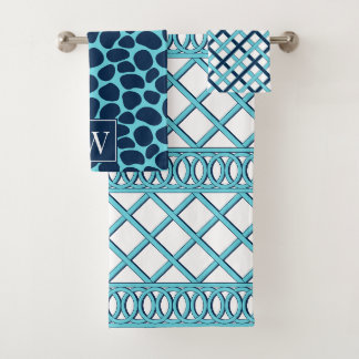 Treillis Maximaliste Prépa - Monogramme Aqua et Nu