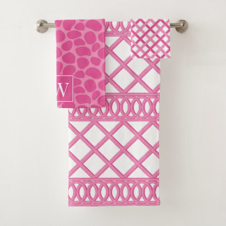 Treillis Maximaliste Prépa Rose Chaud & Monogramme