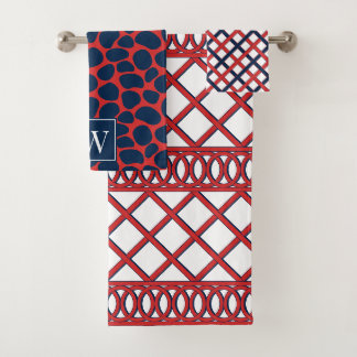 Treillis Maximaliste Prépa Rouge & Navy Monogramme