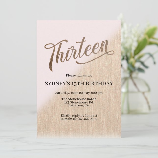 Treizième anniversaire, blush et or, ado (Debout devant)