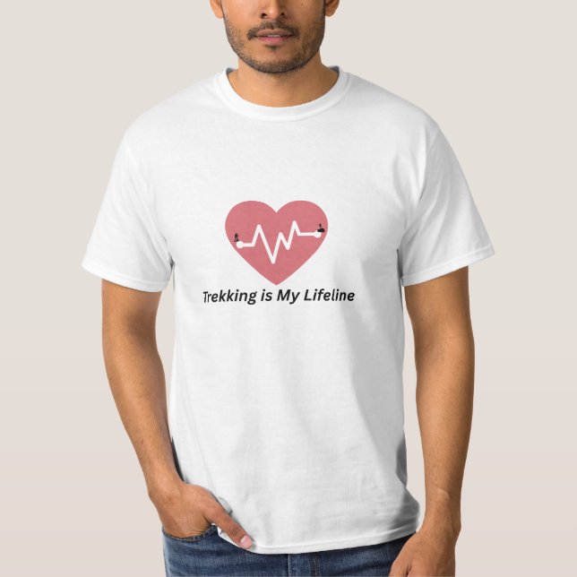 Trekking is My Lifeline – Hiking Lover T-shirt (Devant)