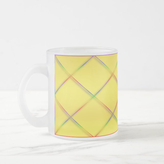 Trellis arc-en-ciel personnalisable Mug jaune (Gauche)
