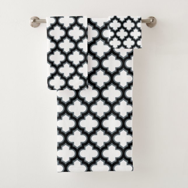 Trellis blanc et noir, treillis, Quatrefoil (En situation)