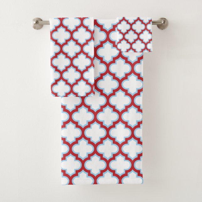 Trellis blanc et rouge, treillis, Quatrefoil (En situation)