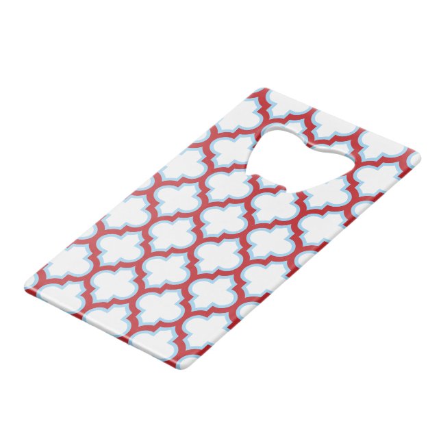 Trellis blanc et rouge, treillis, Quatrefoil (Devant Angle)
