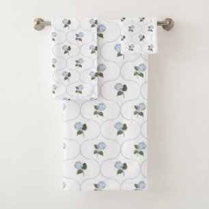 Trellis de floraison d'hortensia bleu