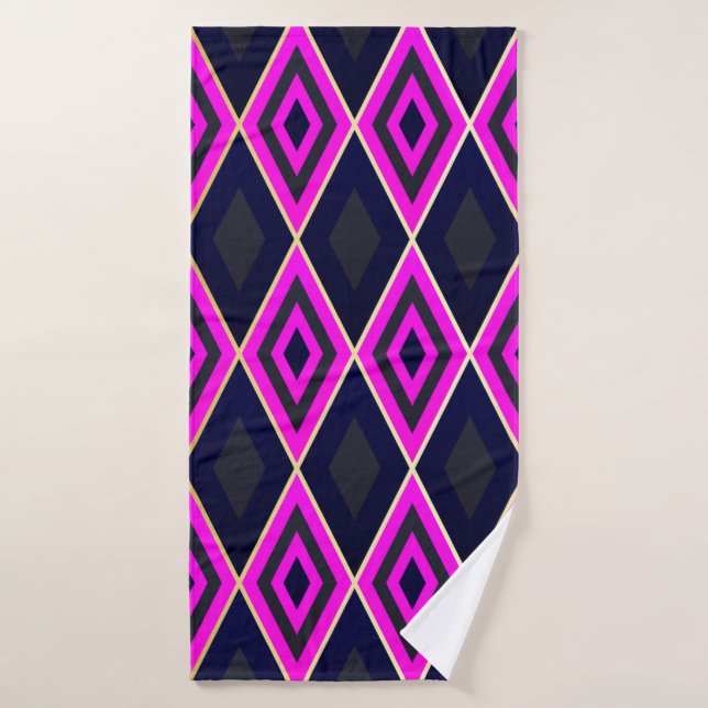 Trellis rhombus formes géométrique sans couture mo (Serviette de bain)