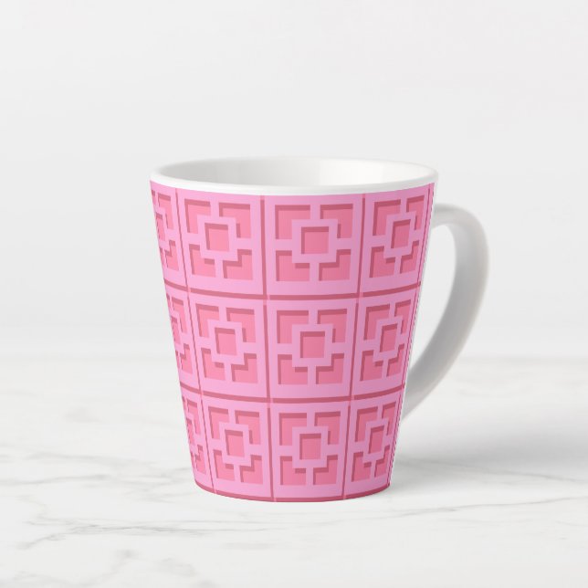 Trellis rose rétro Latte Mug (Angle droit)