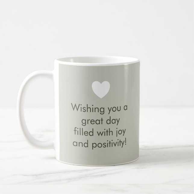 Trend Color Light Silver Grey Nom Positivity Mug (Gauche)