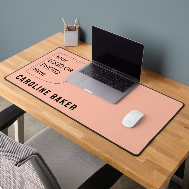 Trend Color Soft Peach Logo Desk Mat (Bureau 2)