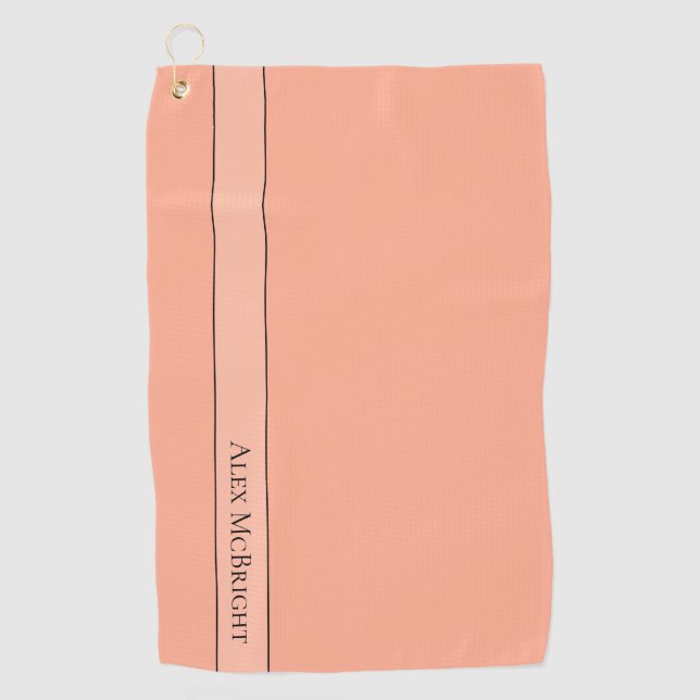 Trend Color Soft Peach Nom moderne Golf Serviette (Devant)