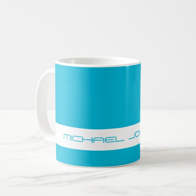 Trend Color Vivid Cyan - Futuristic Name Mug (Devant gauche)