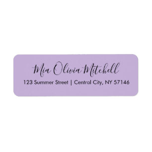 Trend Couleur Douce Violet Élégant Étiquette de ad