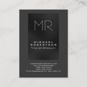 Trend Monogramme Nuances de Gris Carte de Visite É