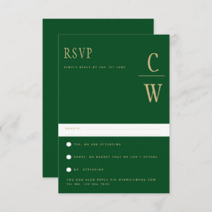Trending Emerald Green Gold Wedding RSVP