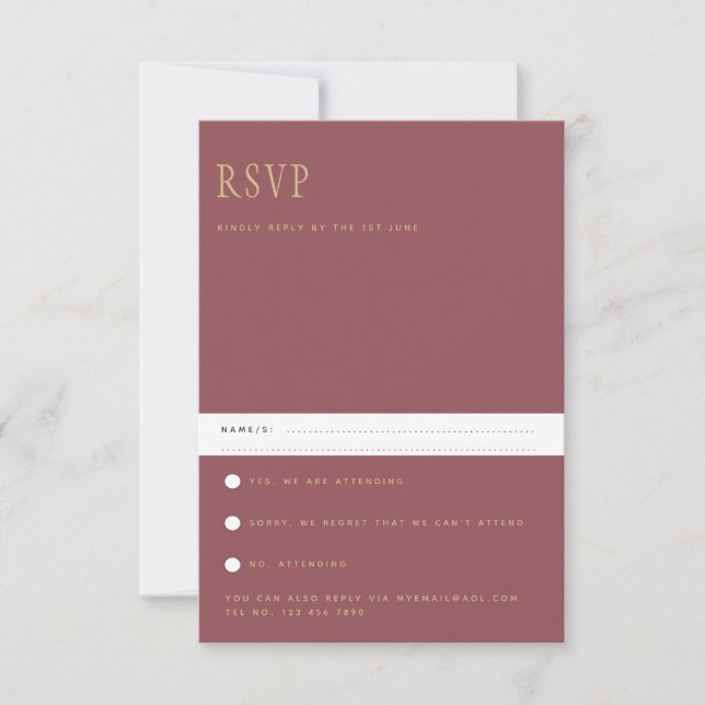 Trending Moderne Rose Rose Gold Wedding RSVP (Devant)