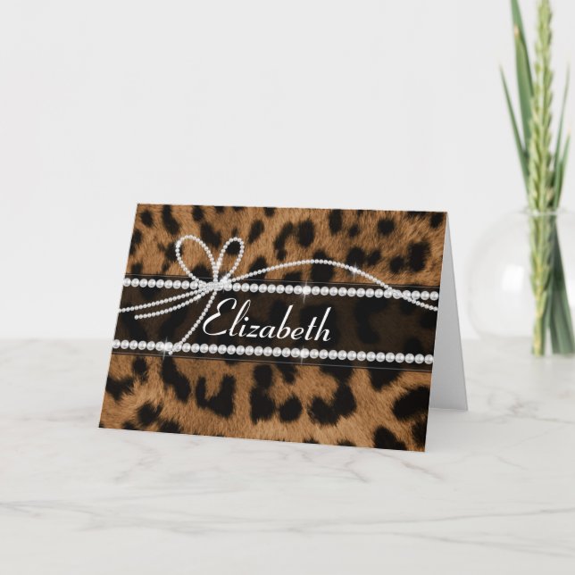 Trendy chic girly faux brown black leopard animal (Devant)