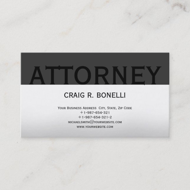 Trendy Cute Chic Plain Attorney Carte de visite (Devant)