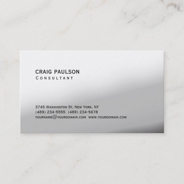 Trendy Cute Grey Blanc Chic Carte de visite (Devant)
