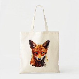 Trendy Cute Red Fox Head Tote Bag