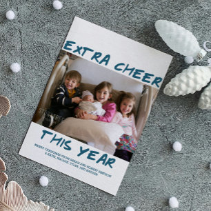 Trendy Extra Cheval Cette année Carte photo   Bleu