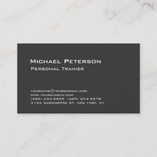 Trendy Grey Personal Trainer Fitness Carte de visi
