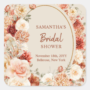 Trendy hydrangea en cuivre et autocollant d'automn