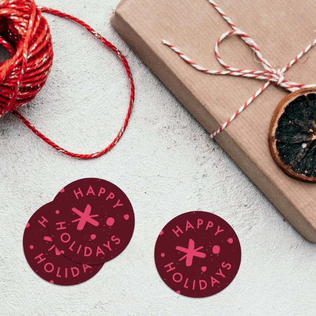 Trendy Modern Handwritten Happy Holidays Sticker (Créateur téléchargé)
