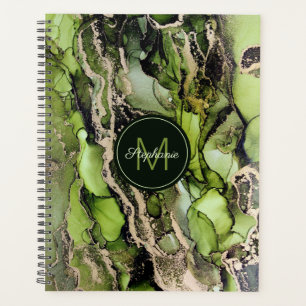 Trendy nommé Abstrait Green Black Gold