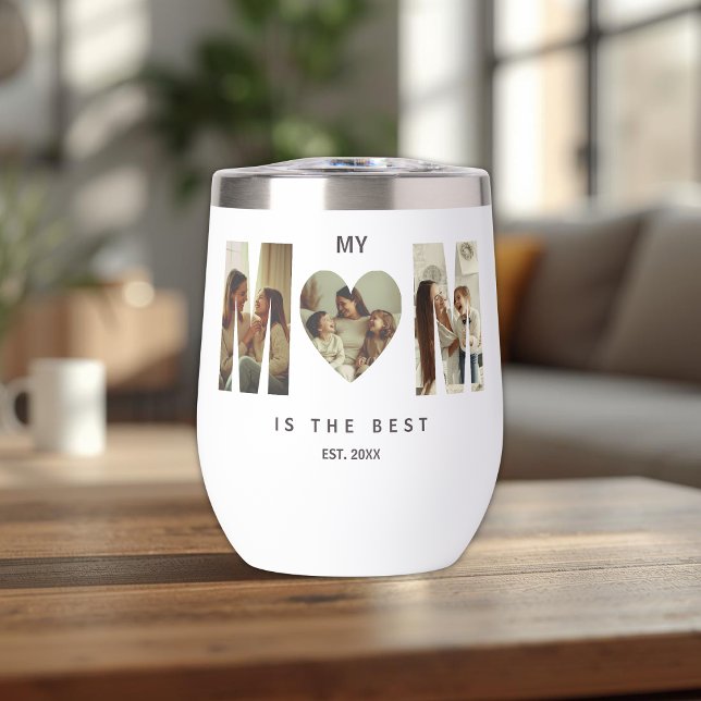 Trendy Personalized Photo MOM Heart Tumbler (Créateur téléchargé)