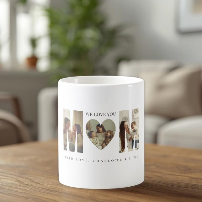 Trendy Personalized Photo WE LOVE YOU Mom Mug (Créateur téléchargé)