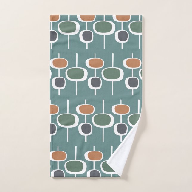 Trendy pour toujours Moderne motif bleu du milieu  (Serviette à main)