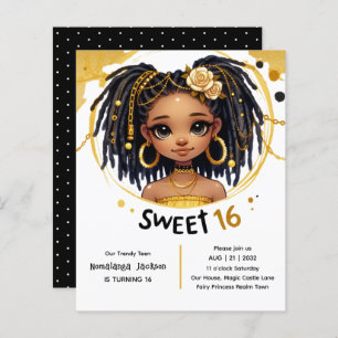Trendy Sweet 16 Noir Ado Anniversaire Noir Or